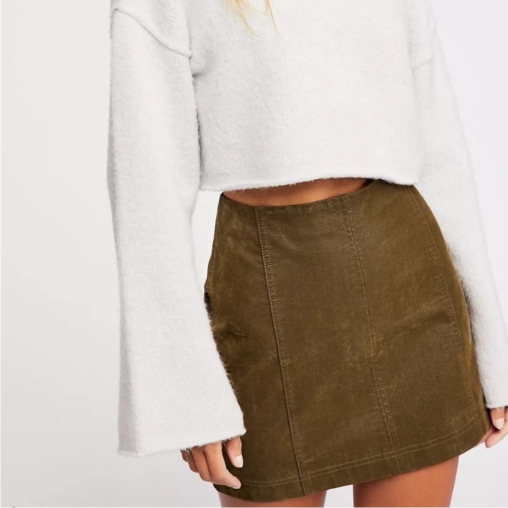 Free People Vegan Suede Mini Skirt